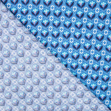 Popelín Medallas Flor Azul - Ribes y Casals