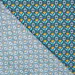 Popelín Medallas Flor Turquesa - Ribes y Casals