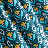 Popelín Medallas Flor Turquesa - Ribes y Casals