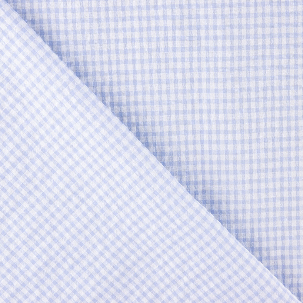 Popeline Mini Xadrez Vichy Azul Claro - Ribes y Casals