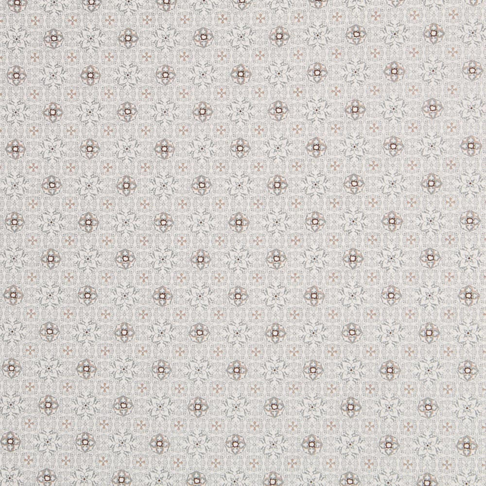 Popeline Mosaico Floral Cinzento - Ribes y Casals