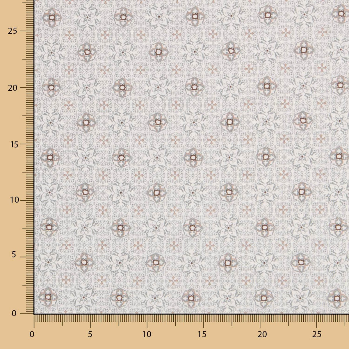 Popeline Mosaico Floral Cinzento - Ribes y Casals