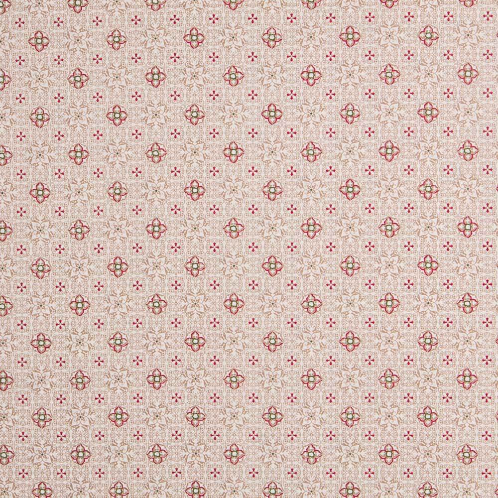 Popeline Mosaico Floral Vermelho - Ribes y Casals