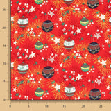 Popeline De Natal Bolas Deco Vermelhas - Ribes y Casals