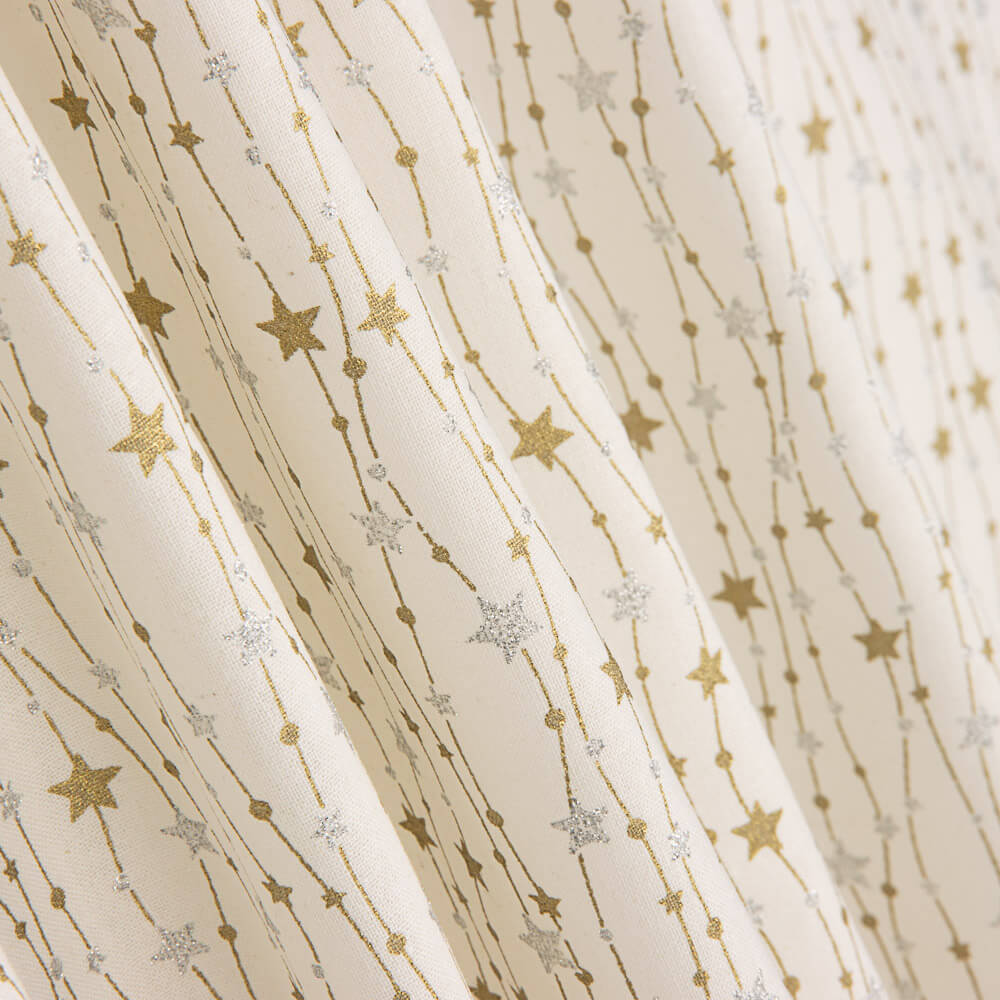 Popeline De Natal Brilhos Cru - Ribes y Casals