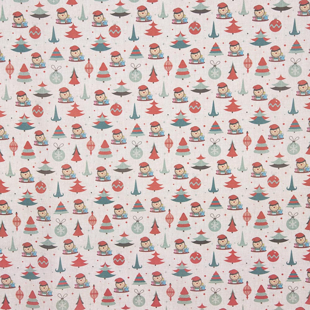 Popeline De Natal Cagatió Vermelho - Ribes y Casals