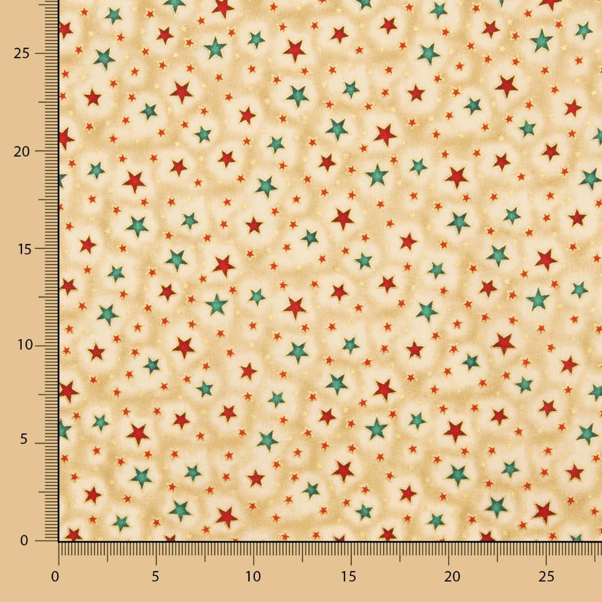 Popeline De Natal Estrelas Dourada - Ribes y Casals