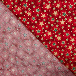 Popeline De Natal Vermelho Estrelado - Ribes y Casals