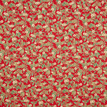 Retal Popelín Navidad Floral Rojo 55x140 cm - Ribes y Casals