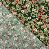 Popeline De Natal Floral Verde - Ribes y Casals