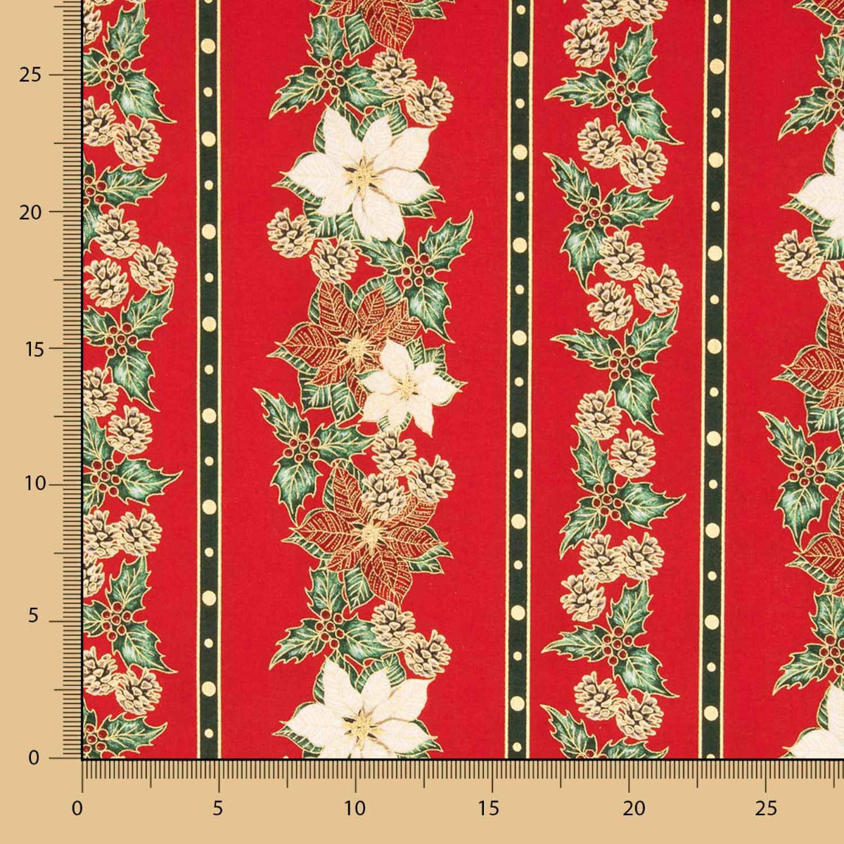 Popeline De Natal Guirlanda Vermelho - Ribes y Casals