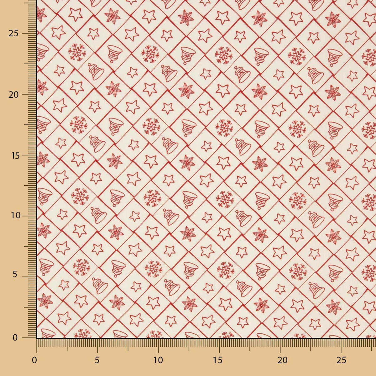 Popeline De Natal Ícones Cru - Ribes y Casals