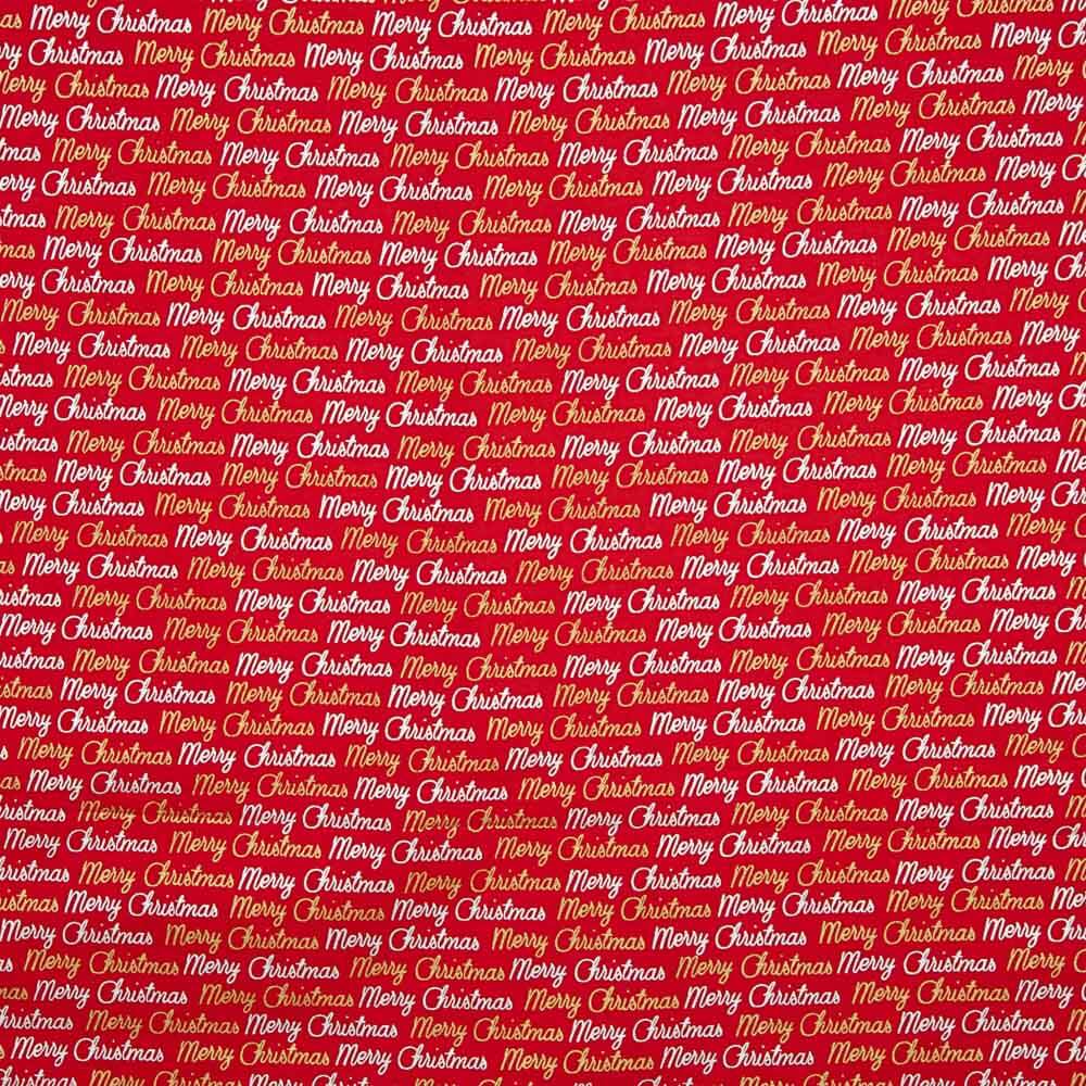 Popeline De Natal Merry Xmas Vermelho - Ribes y Casals
