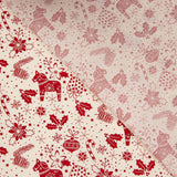 Popeline De Natal Motivos Cru - Ribes y Casals