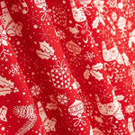 Popeline De Natal Motivos Vermelhos - Ribes y Casals