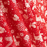 Popeline De Natal Motivos Vermelhos - Ribes y Casals