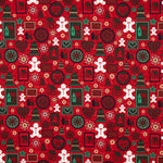 Popeline De Natal Estampado Vermelho - Ribes y Casals