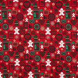 Popeline De Natal Estampado Vermelho - Ribes y Casals
