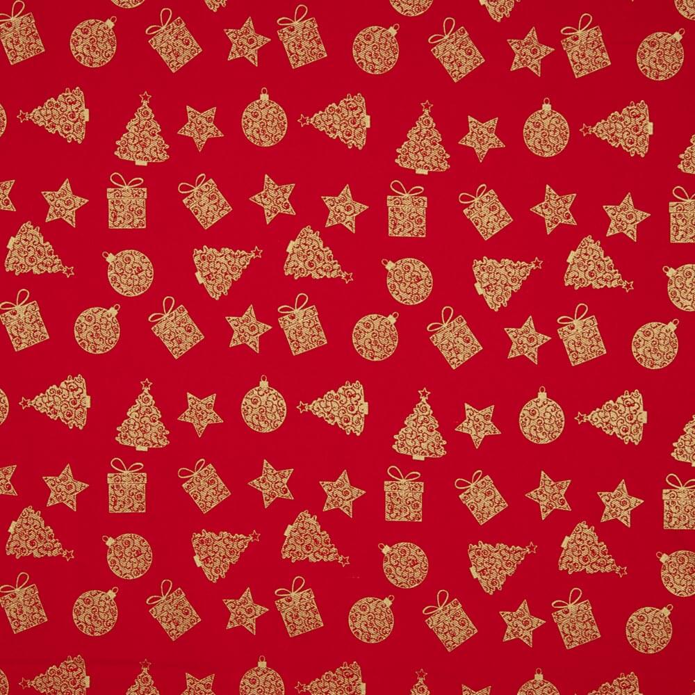 Popeline De Natal Presentes Vermelho - Ribes y Casals