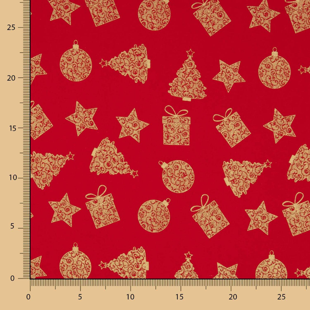 Popeline De Natal Presentes Vermelho - Ribes y Casals