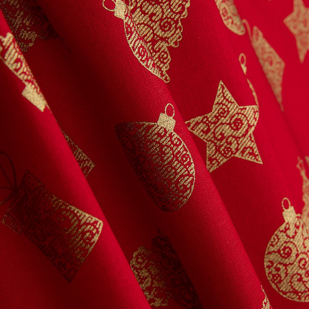 Popeline De Natal Presentes Vermelho - Ribes y Casals