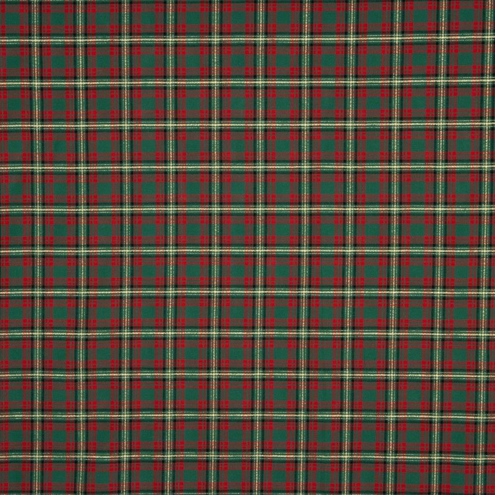 Popeline De Natal Tartan Lurex Vermelho E Verde - Ribes y Casals