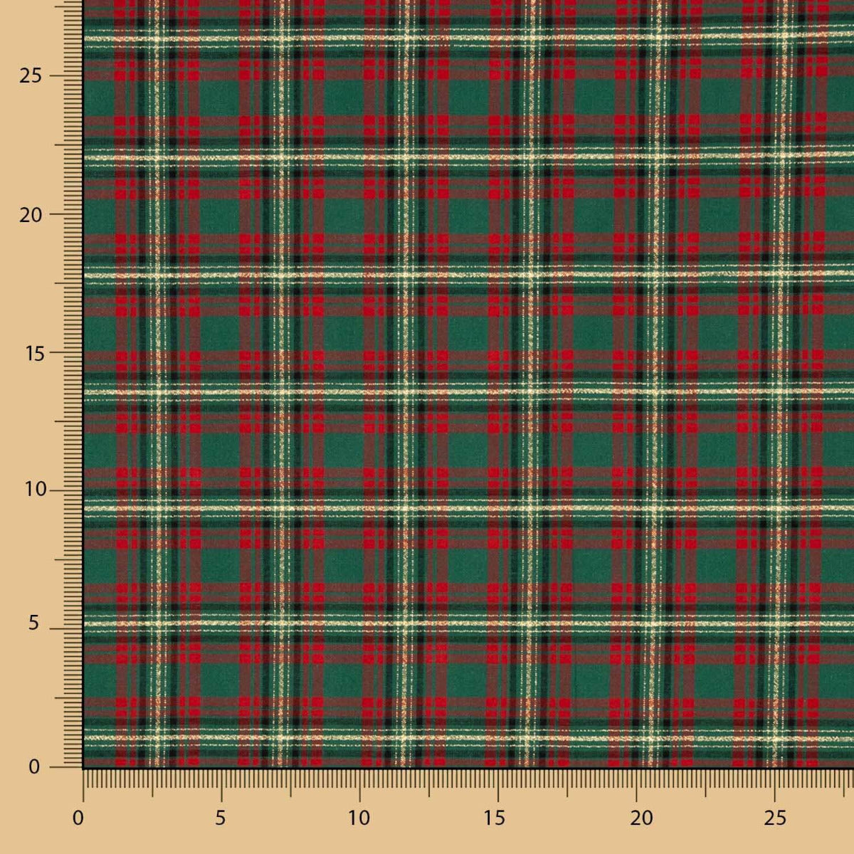 Popeline De Natal Tartan Lurex Vermelho E Verde - Ribes y Casals