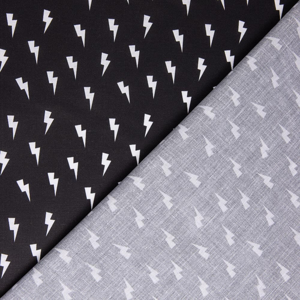 Popeline Algodão Relâmpago Preto - Ribes y Casals