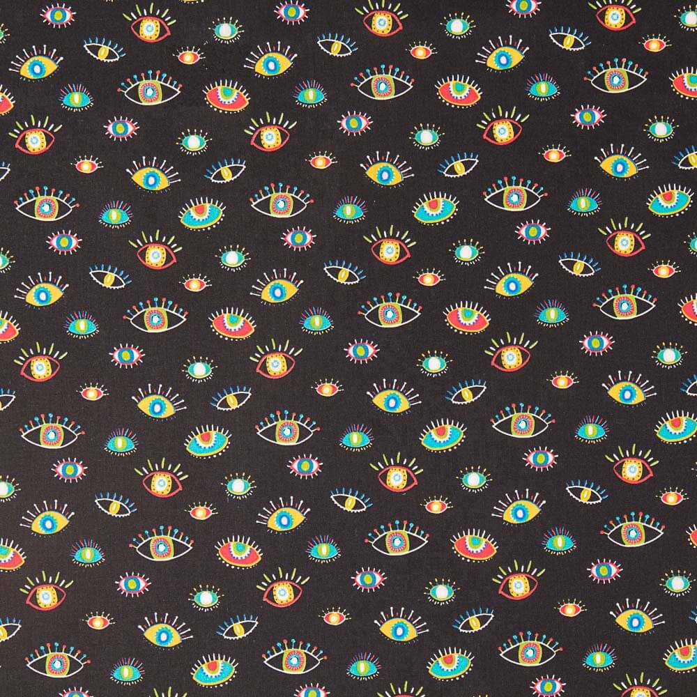 Popelín Oeko Tex Acanthe Negro - Ribes y Casals