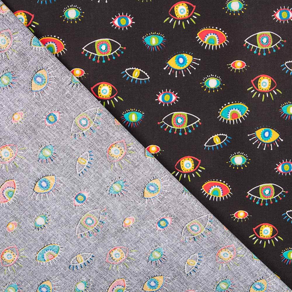 Popelín Oeko Tex Acanthe Negro - Ribes y Casals