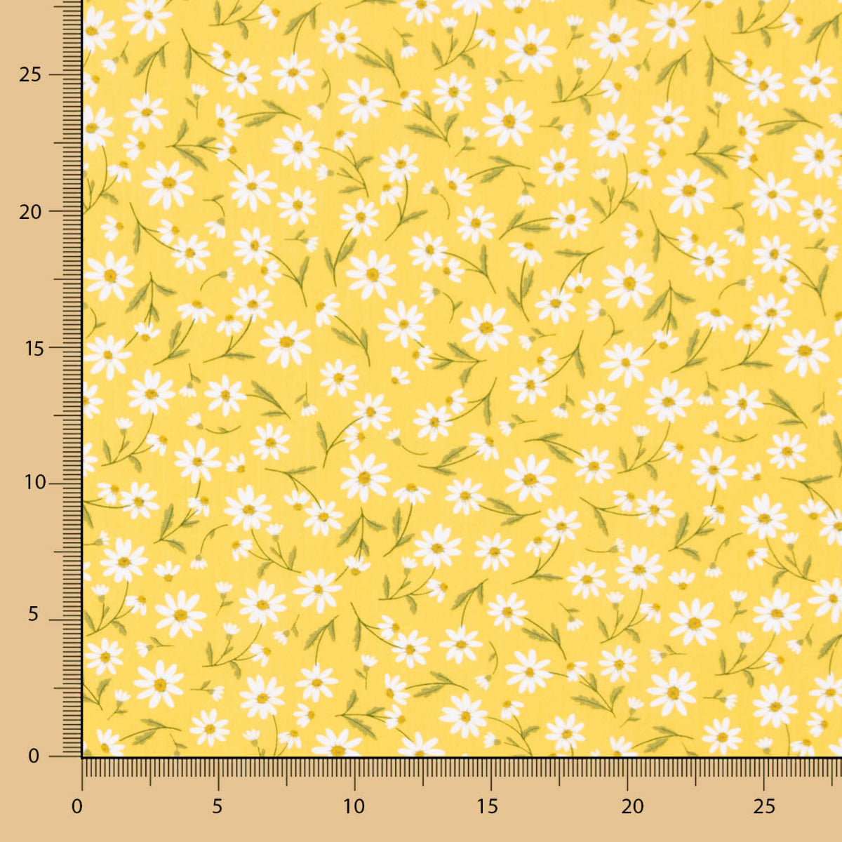 Popeline De Algodão Orgânico Infantil Margaridas Amarelas - Ribes y Casals