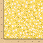 Popeline De Algodão Orgânico Infantil Margaridas Amarelas - Ribes y Casals