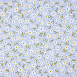 Popeline De Algodão Orgânico Infantil Margaridas Azul Denim - Ribes y Casals