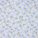 Popeline De Algodão Orgânico Infantil Margaridas Azul Denim - Ribes y Casals