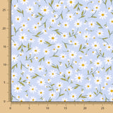 Popeline De Algodão Orgânico Infantil Margaridas Azul Denim - Ribes y Casals