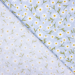 Popeline De Algodão Orgânico Infantil Margaridas Azul Denim - Ribes y Casals