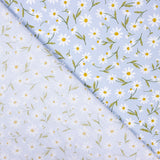 Popeline De Algodão Orgânico Infantil Margaridas Azul Denim - Ribes y Casals