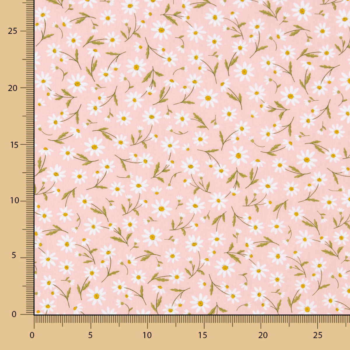 Popeline De Algodão Orgânico Infantil Margaridas Salmão - Ribes y Casals