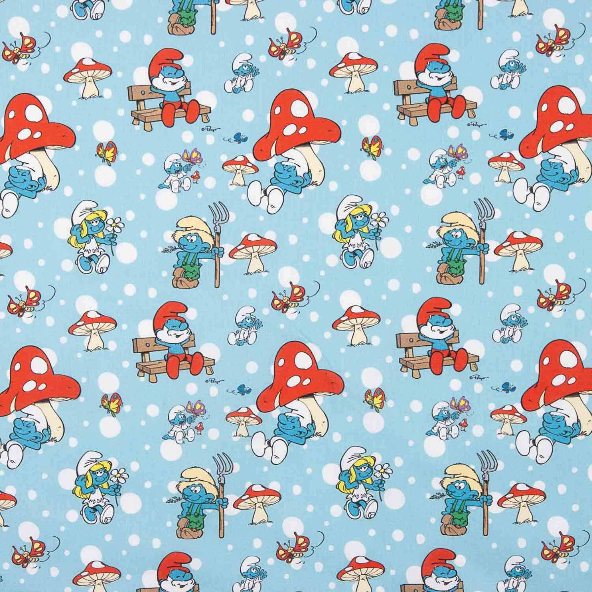 Popelín Cretona Los Pitufos - Ribes y Casals