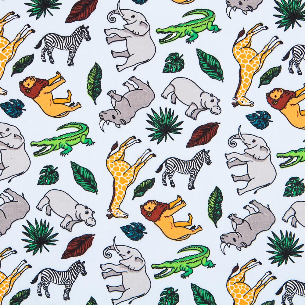 Popelín Safari Azul Celeste - Ribes y Casals