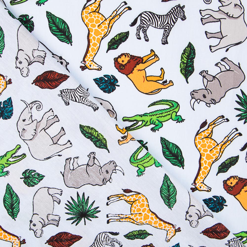 Popelín Safari Azul Celeste - Ribes y Casals