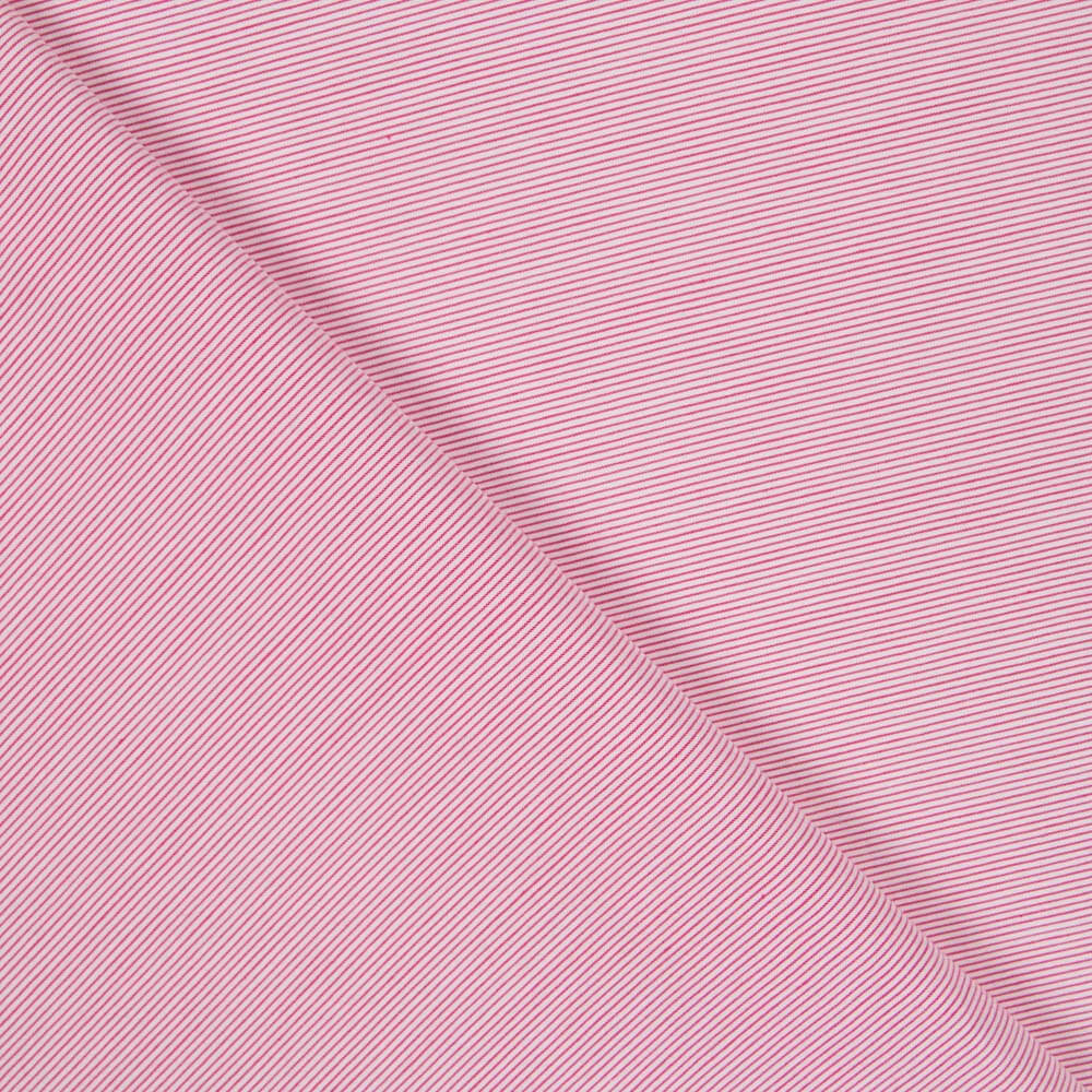 Popeline Spandex Algodão Mil Listras Rosa - Ribes y Casals