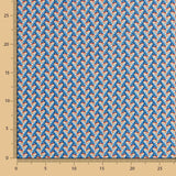 Popeline Viscose Leques Wax Blue - Ribes y Casals