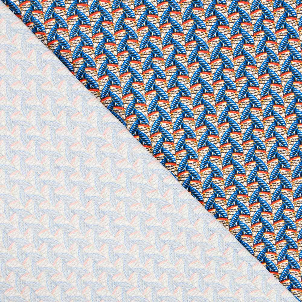 Popeline Viscose Leques Wax Blue - Ribes y Casals