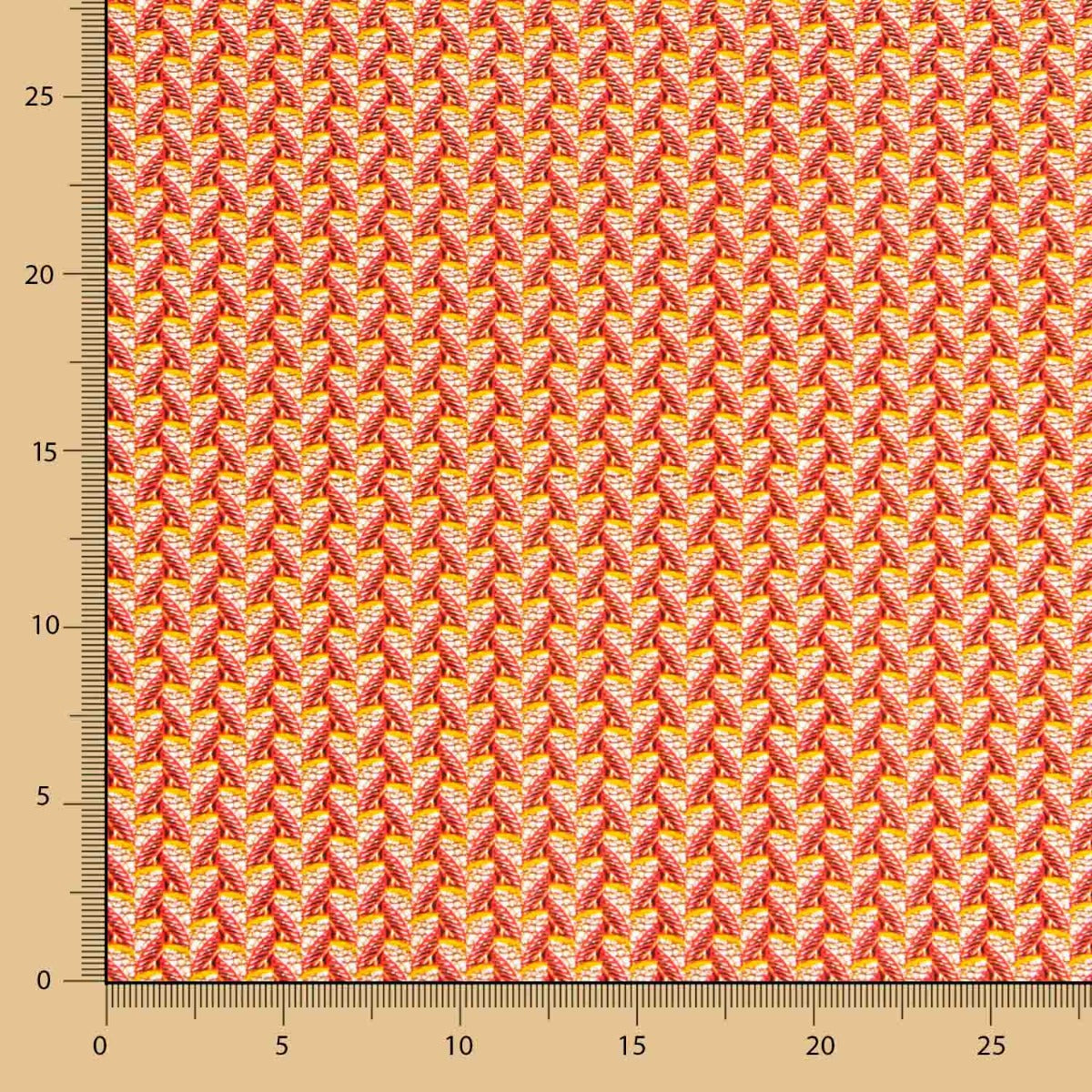 Popeline Viscose Leques Wax Vermelho - Ribes y Casals