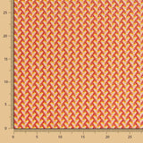 Popeline Viscose Leques Wax Vermelho - Ribes y Casals