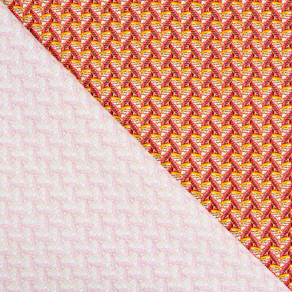 Popeline Viscose Leques Wax Vermelho - Ribes y Casals