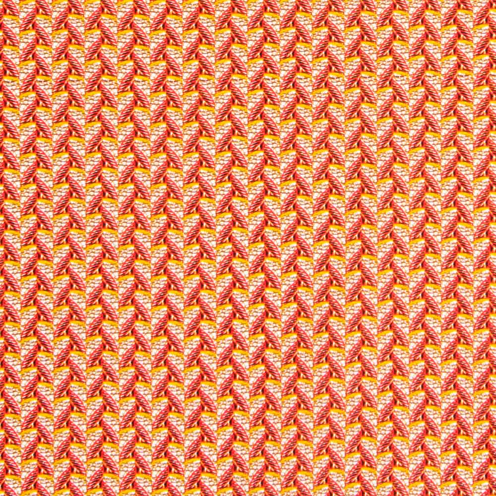 Popeline Viscose Leques Wax Vermelho - Ribes y Casals