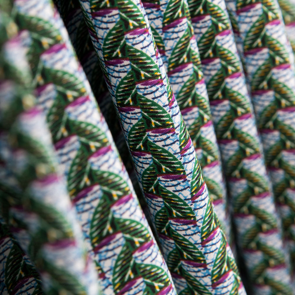 Popeline Viscose Leques Wax Verde - Ribes y Casals