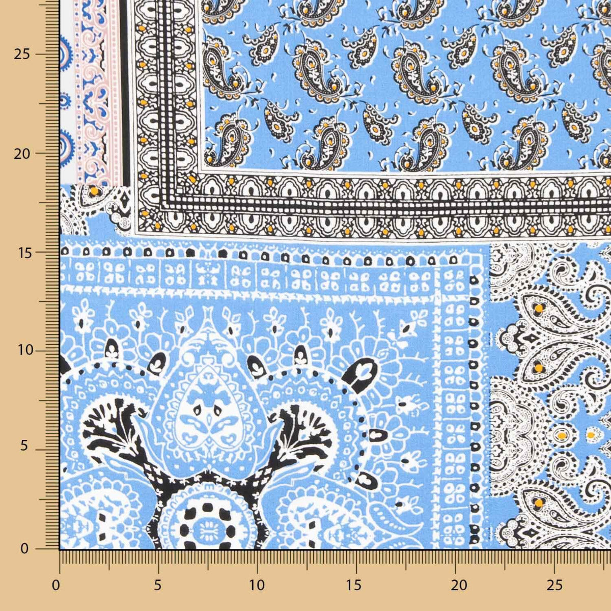 Popeline Viscose Bandana Azul - Ribes y Casals